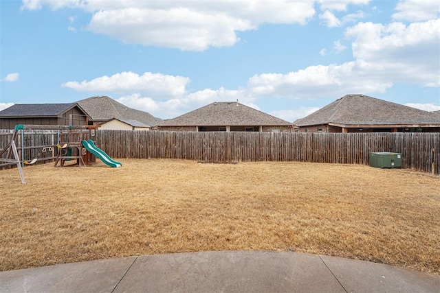 view of yard featuring a playground