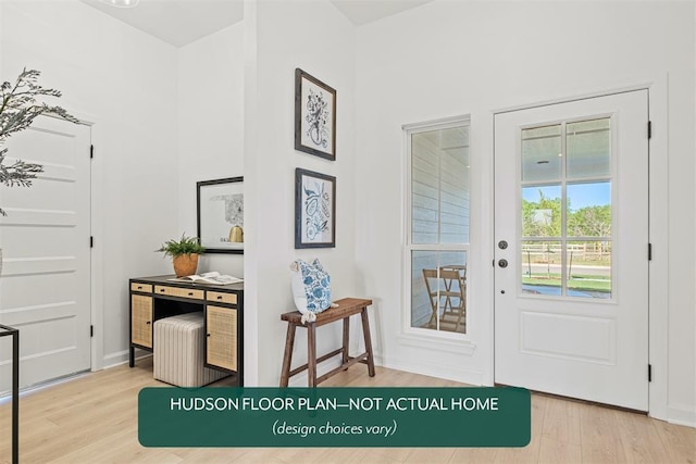 doorway featuring light hardwood / wood-style floors