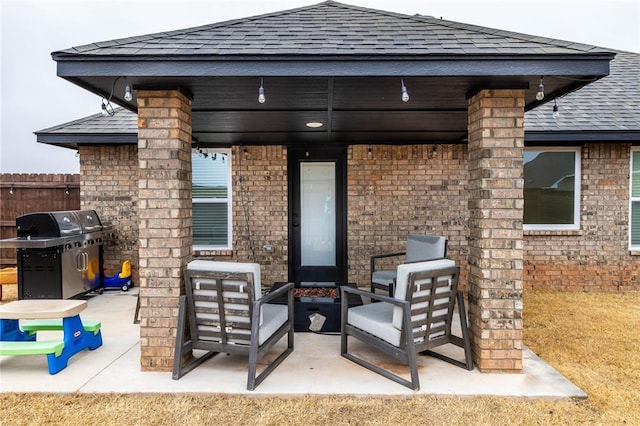 view of patio / terrace with area for grilling