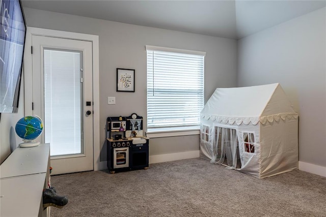 miscellaneous room featuring carpet flooring