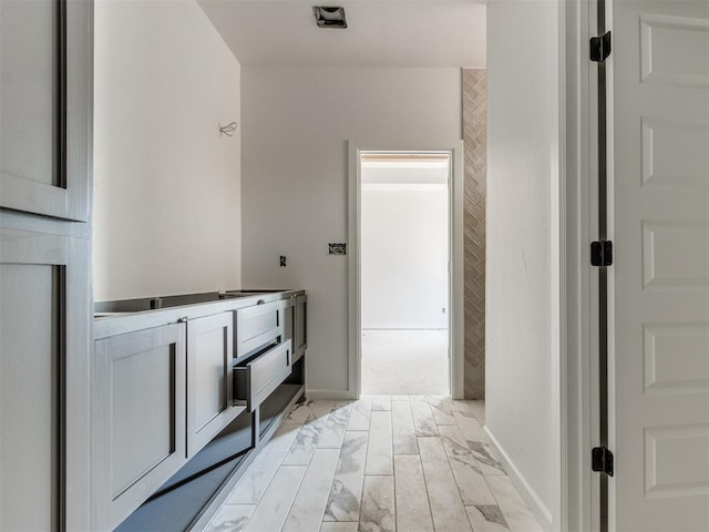 101 W 3rd St, Arcadia, OK 73007 - bathroom featuring marble finish floor and baseboards