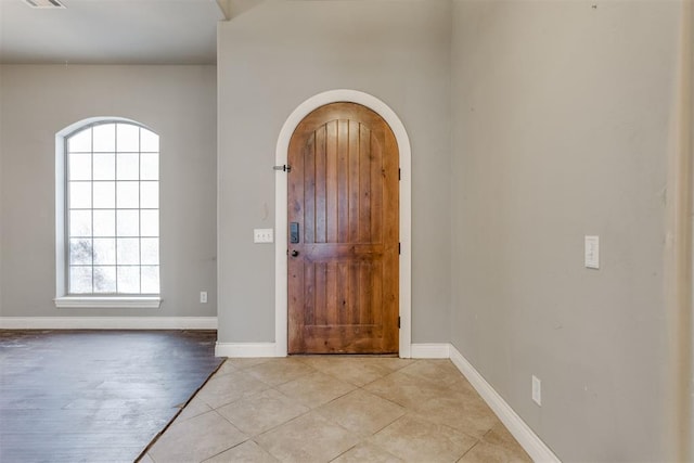 view of tiled foyer entrance