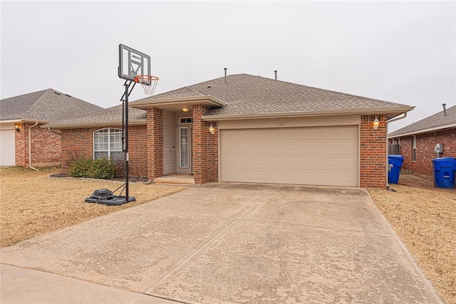 ranch-style home with a garage