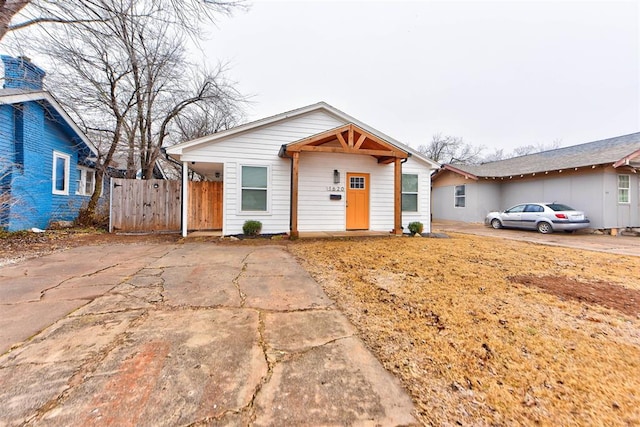 view of bungalow-style home