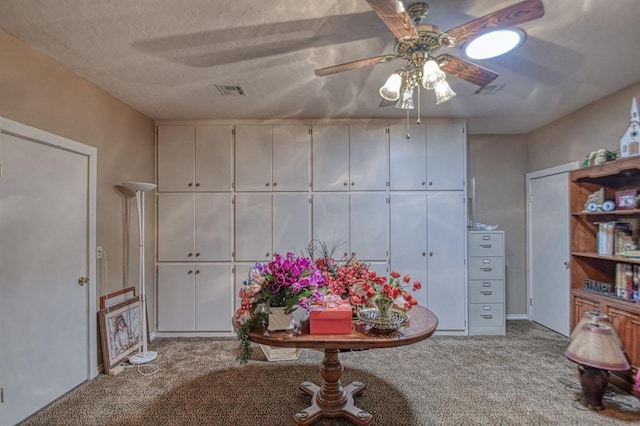 3225 Cotswold Sq, Norman, OK 73072 - interior space featuring light colored carpet and ceiling fan