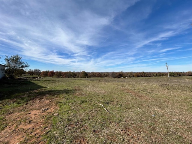 view of yard with a rural view