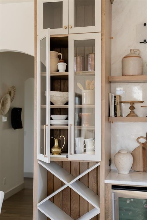 pantry featuring beverage cooler