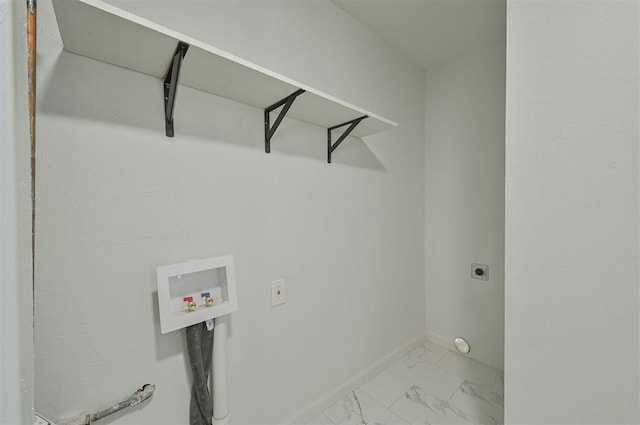 washroom with hookup for a washing machine and electric dryer hookup