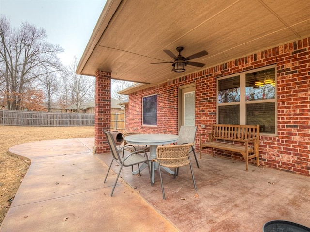 view of patio / terrace with ceiling fan