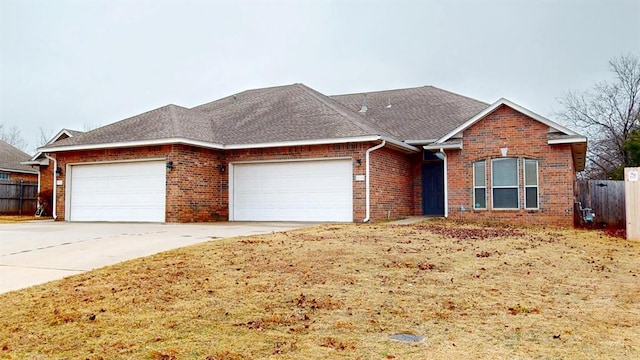 single story home with a garage