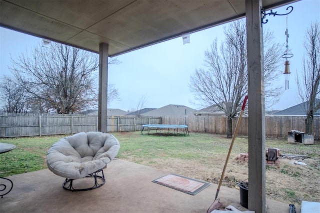 view of patio featuring a trampoline