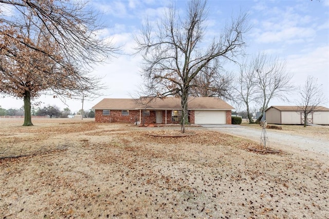 ranch-style home with a garage