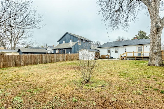 view of yard featuring a deck