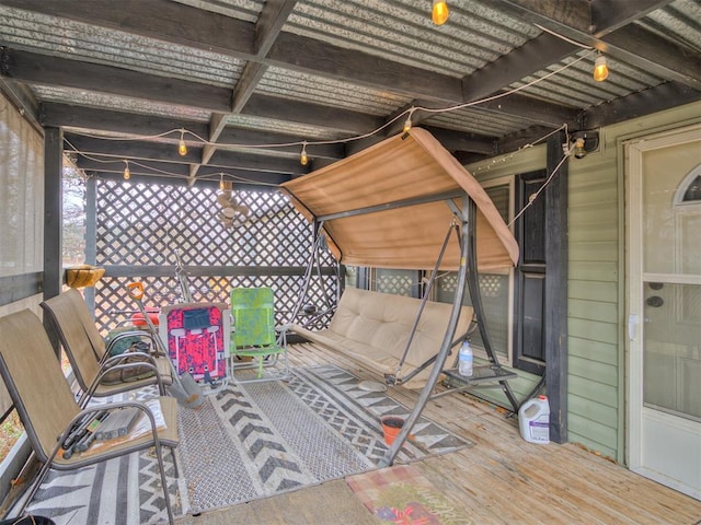 deck with a pergola