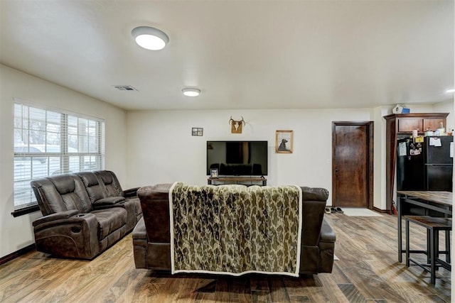 living room featuring hardwood / wood-style floors