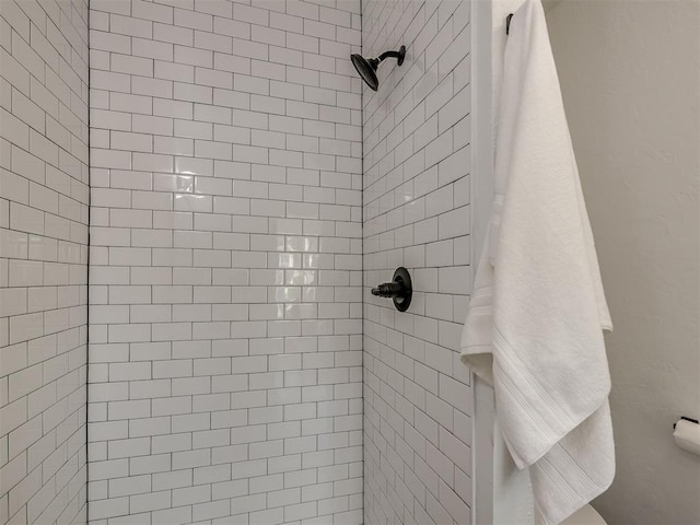 bathroom with a stall shower