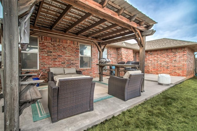 view of patio with outdoor lounge area