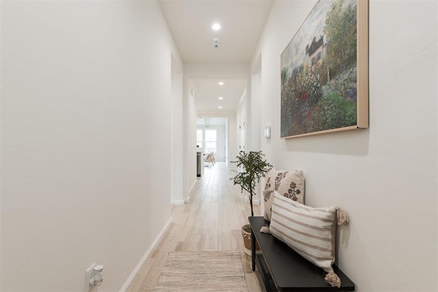 616 Montauk Way, Edmond, OK 73034 - corridor featuring recessed lighting, baseboards, and light wood-type flooring