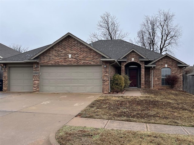 single story home featuring a garage