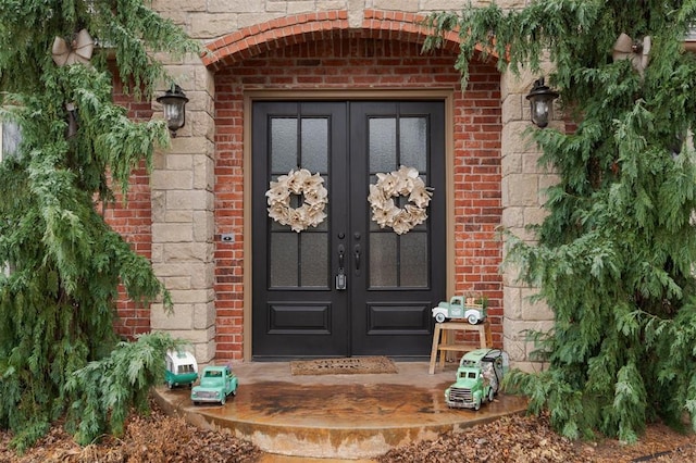 doorway to property with french doors