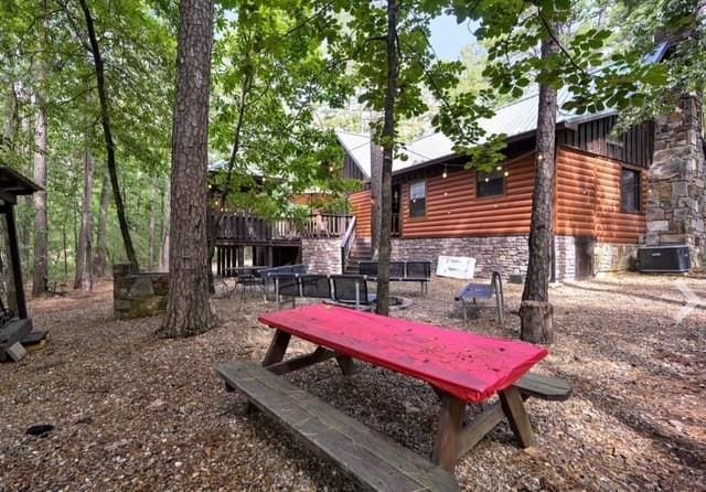 view of community featuring a wooden deck