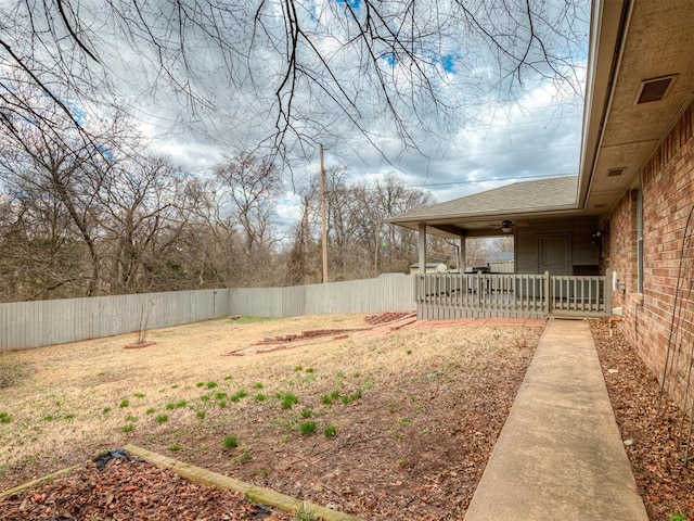 view of yard featuring fence