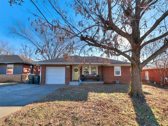 single story home with a garage