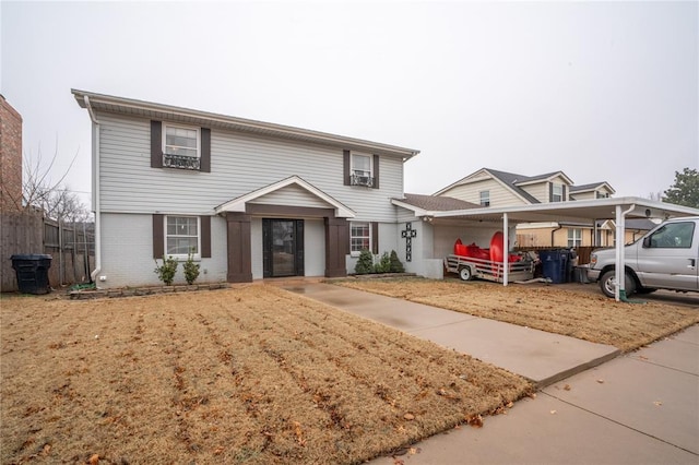 front of property with a carport