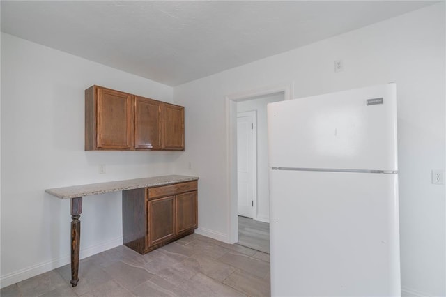 kitchen with white fridge