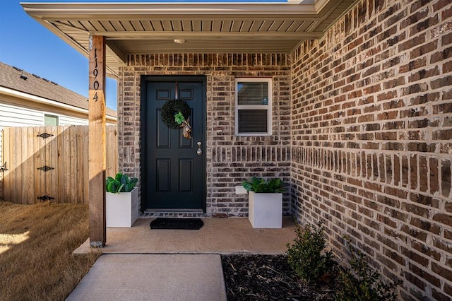 view of doorway to property