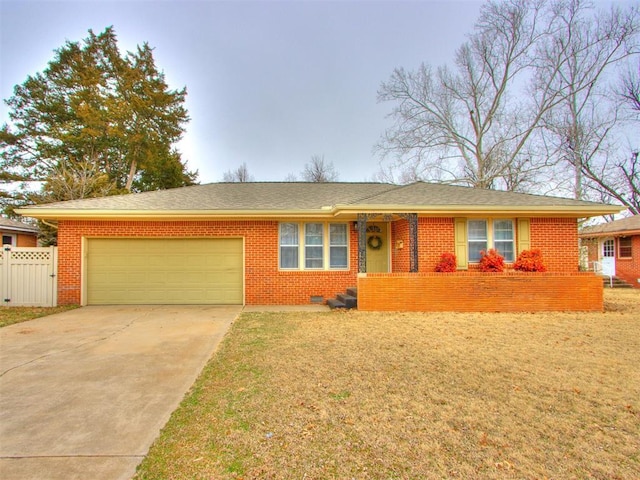 ranch-style home with a garage