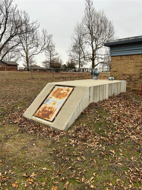 view of entry to storm shelter