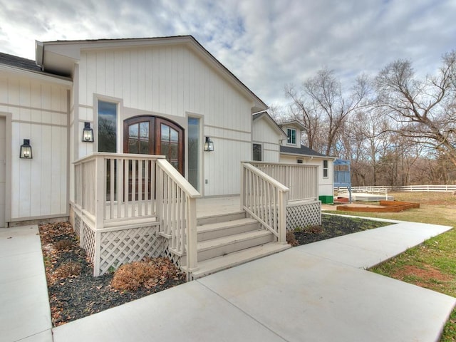 entrance to property with french doors