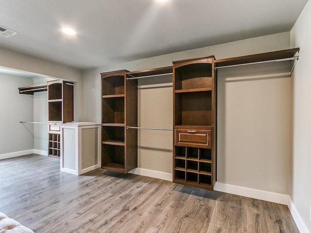 spacious closet featuring wood-type flooring