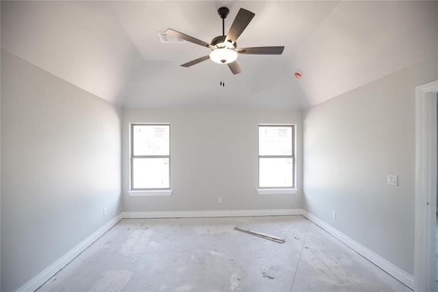 3105 Feather Dr, Yukon, OK 73099 - empty room featuring plenty of natural light, a ceiling fan, and high vaulted ceiling