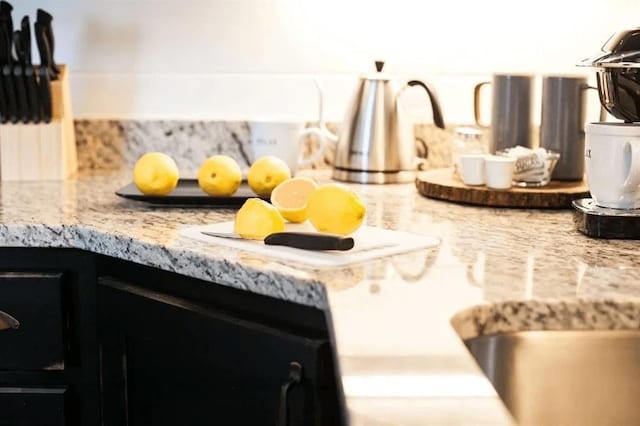 details with light stone countertops