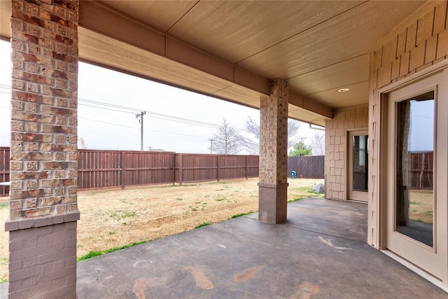 view of patio / terrace featuring a fenced backyard