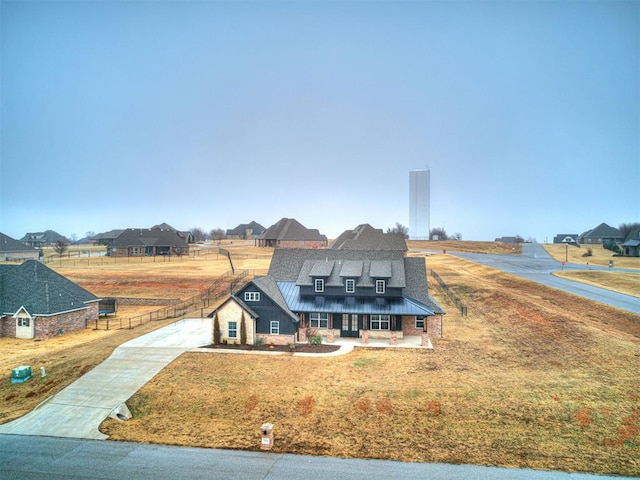 view of front of property with a front lawn