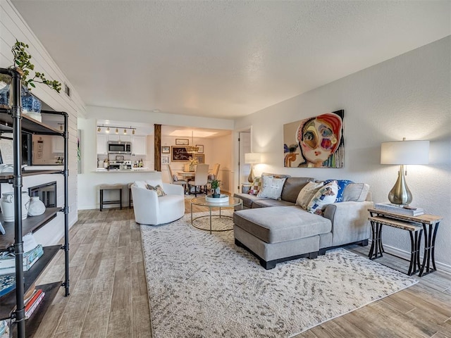 living room featuring hardwood / wood-style floors