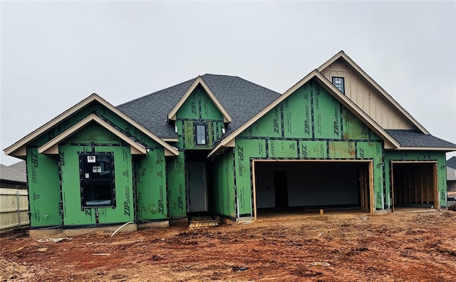 property in mid-construction featuring a garage