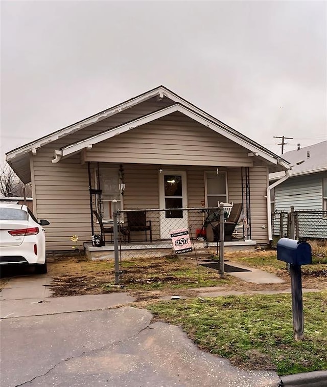 view of front of home with a porch