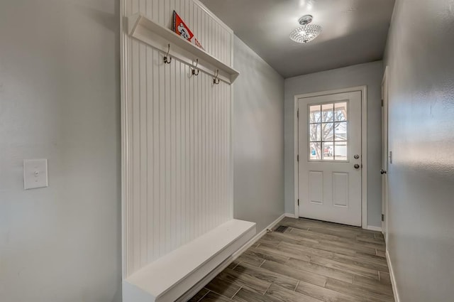 mudroom featuring light wood-type flooring