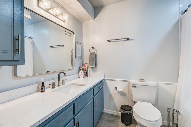 bathroom with vanity and toilet