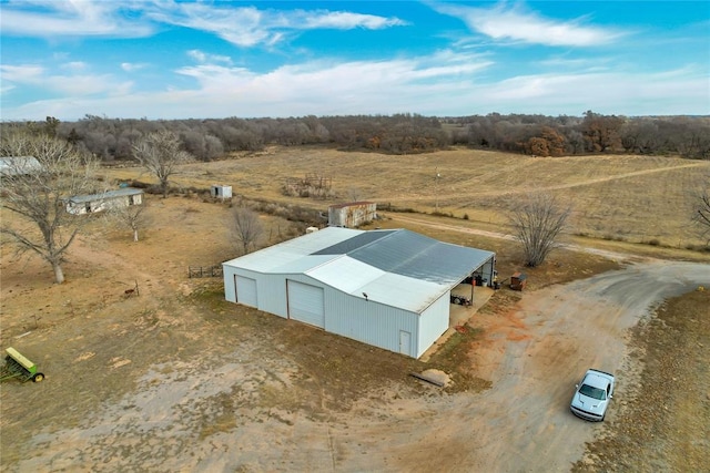 aerial view with a rural view