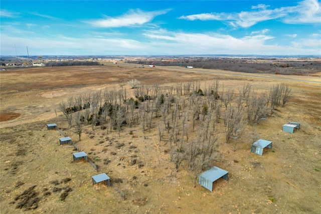 bird's eye view with a rural view