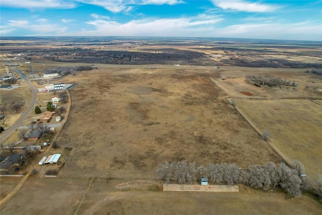 drone / aerial view with a rural view