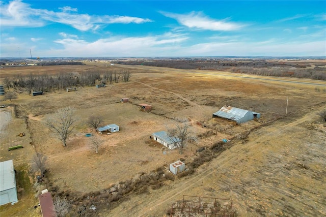 bird's eye view with a rural view