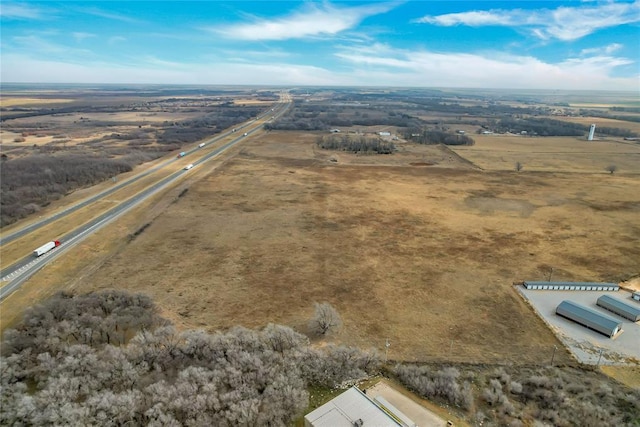 aerial view featuring a rural view