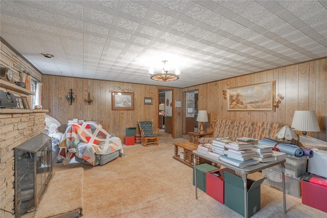 living room featuring carpet floors