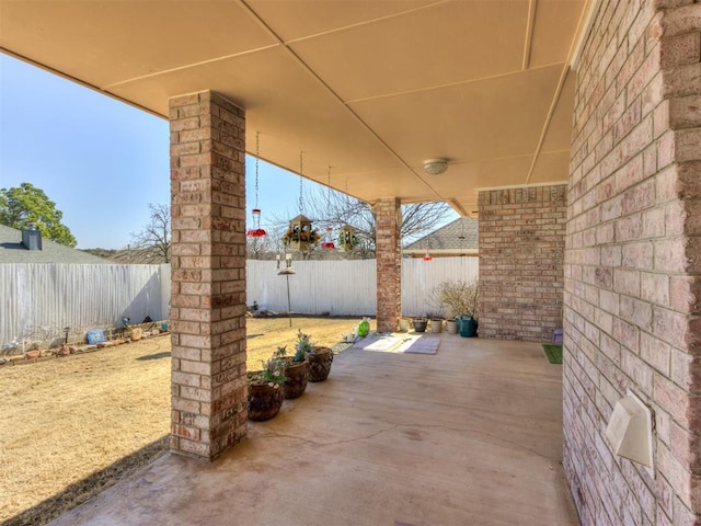 view of patio with a fenced backyard